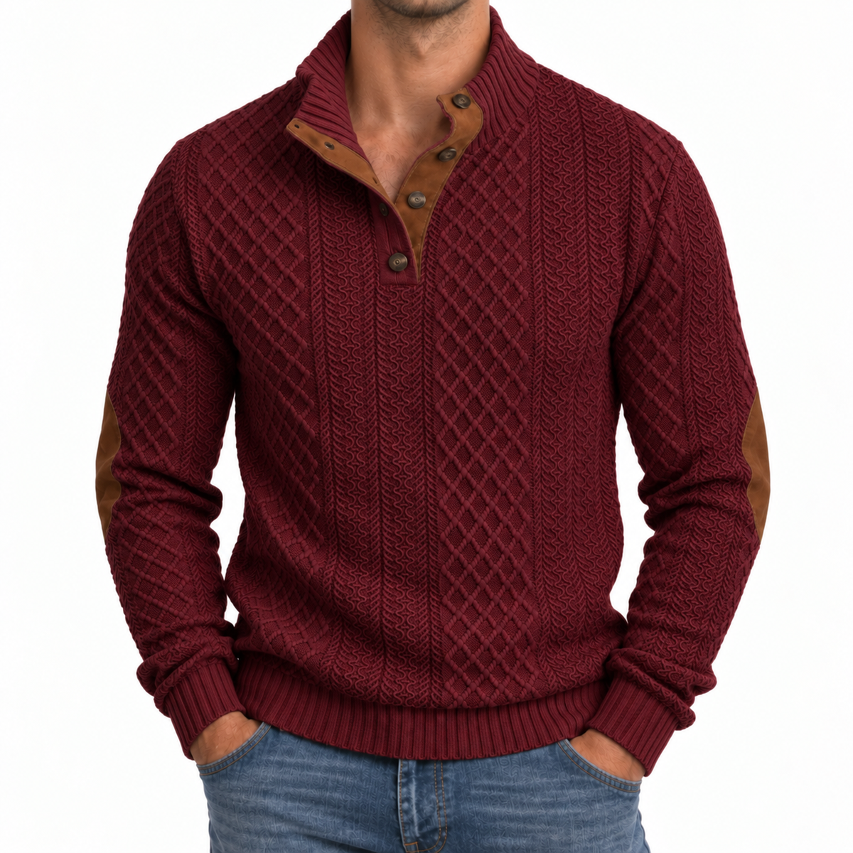 Bleamme Knit Henley Sweater