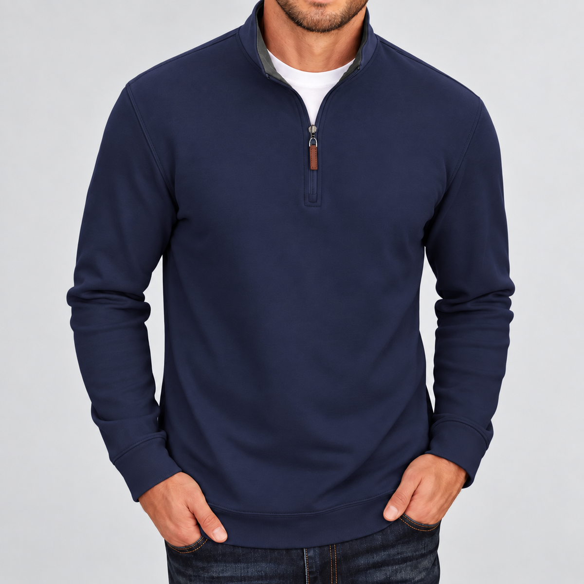 Bleamme Fleece Quarter Zip Sweater