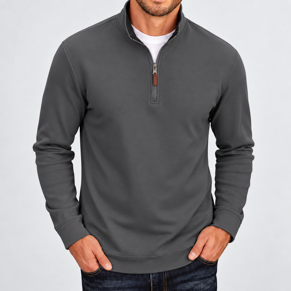 Bleamme Fleece Quarter Zip Sweater