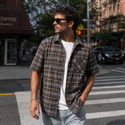 Bleamme Short Sleeve Flannel Shirt