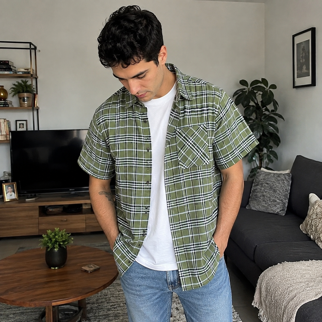 Bleamme Short Sleeve Flannel Shirt