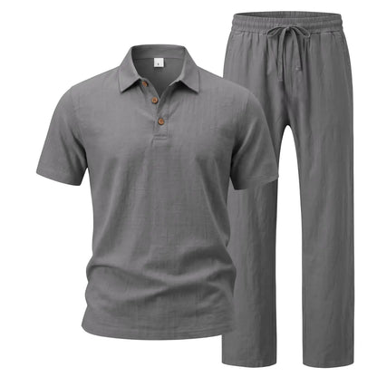 Bleamme Men Linen Two Piece Set