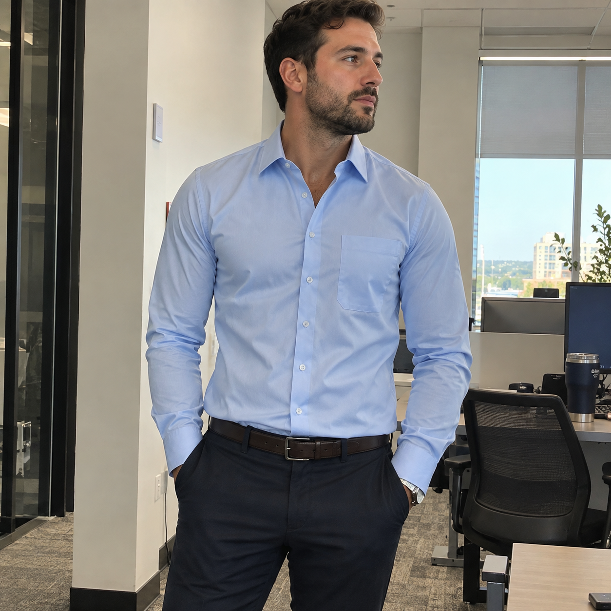 Bleamme Office Slim Fit Shirt
