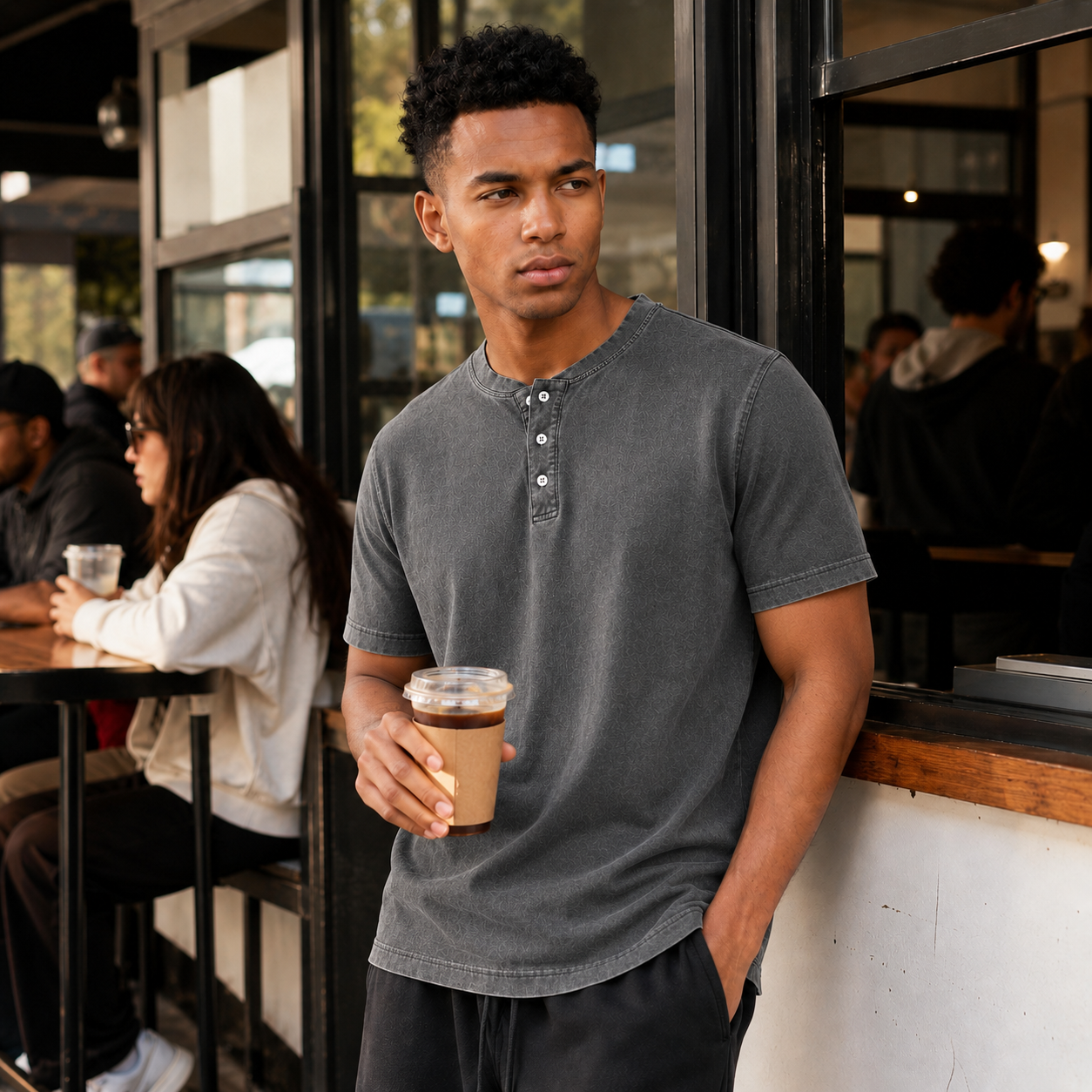 Bleamme Henley Washed T-shirt