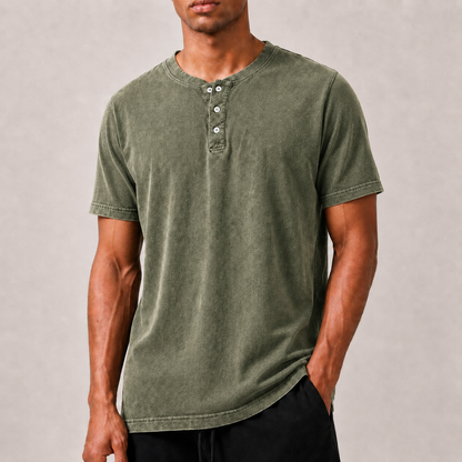 Bleamme Henley Washed T-shirt