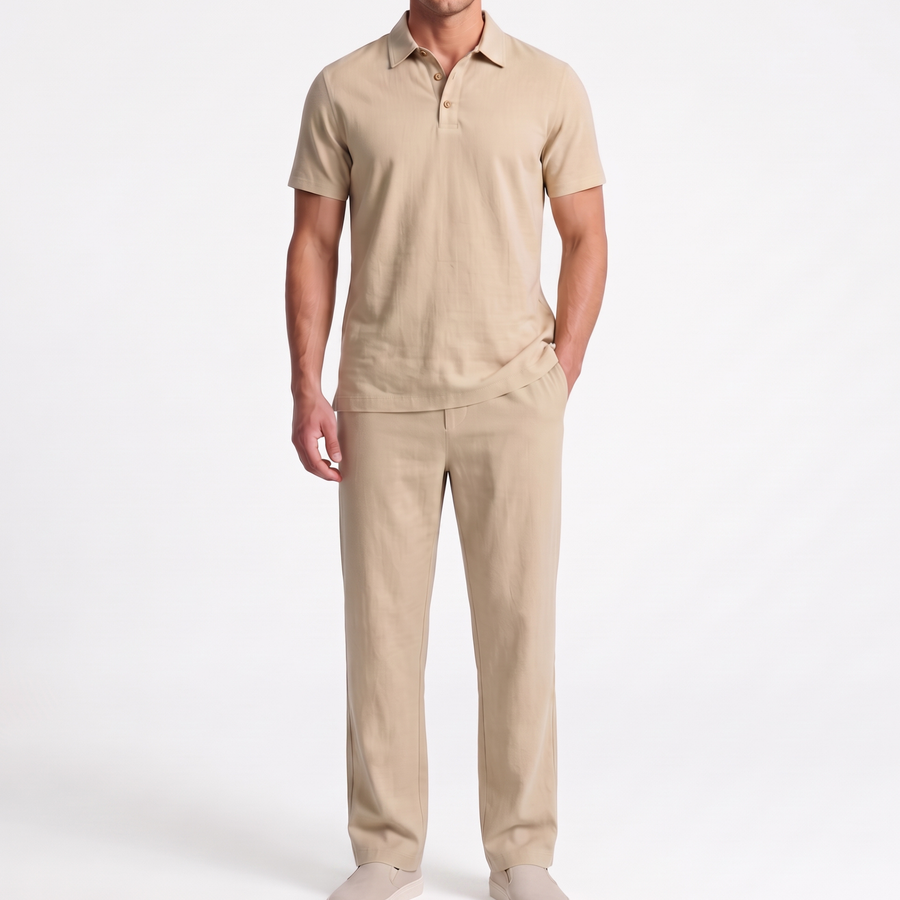 Beige linen two piece set