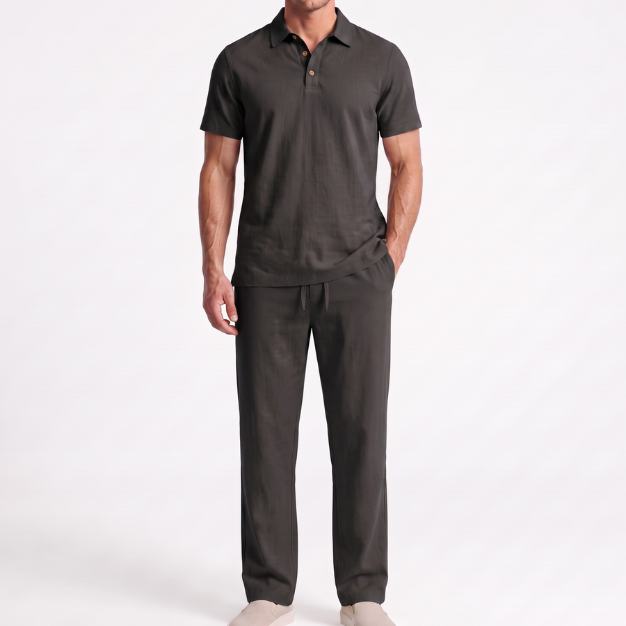 Charcoal linen two piece set