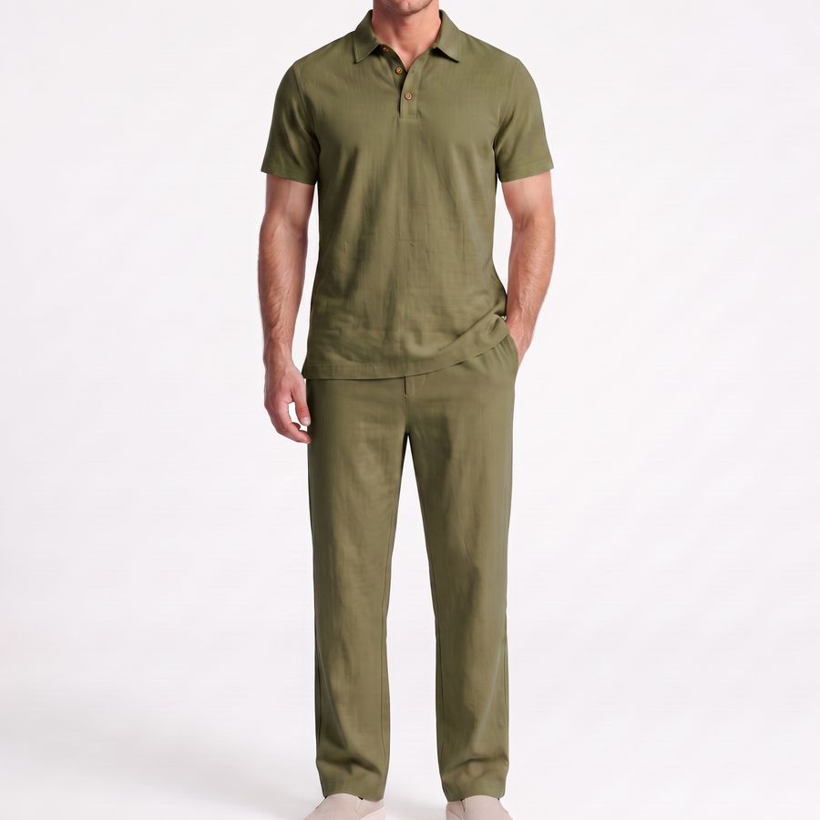 Olive linen two piece set
