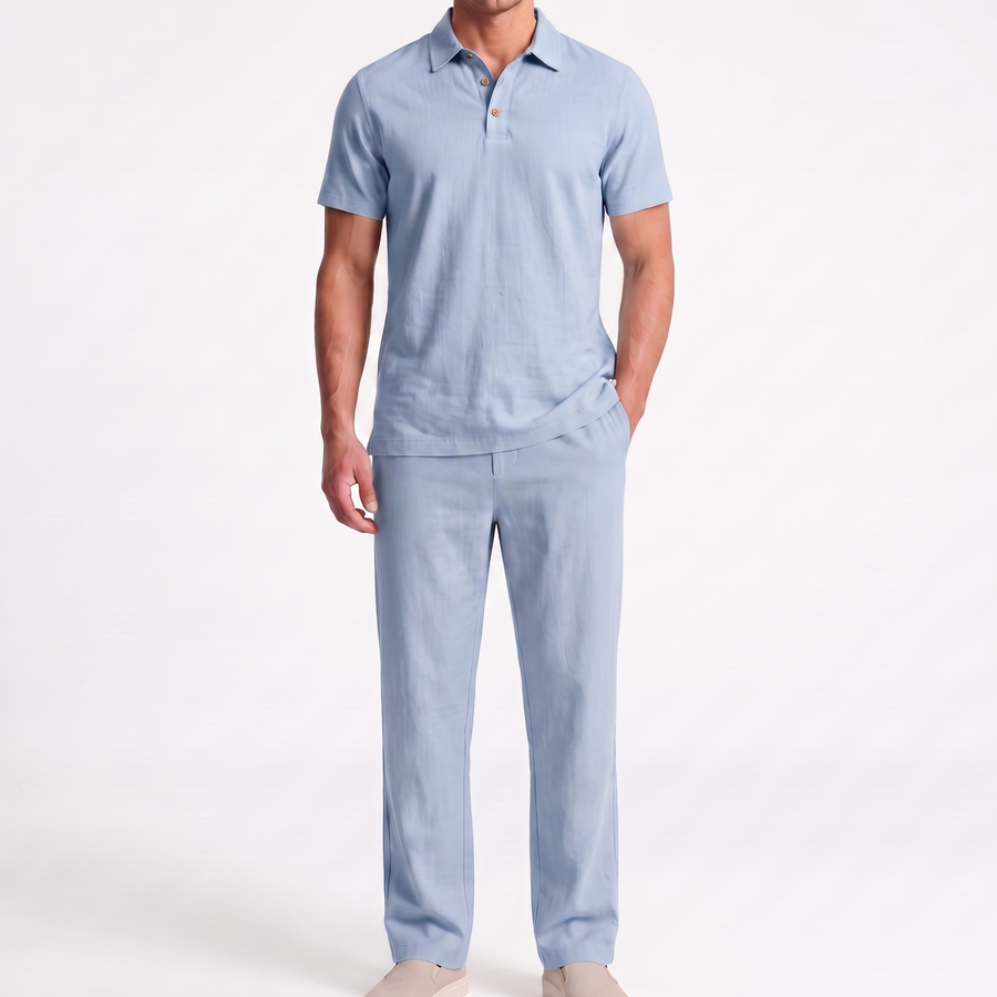 Light blue linen two piece set