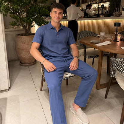 Bleamme Men Linen Two Piece Set