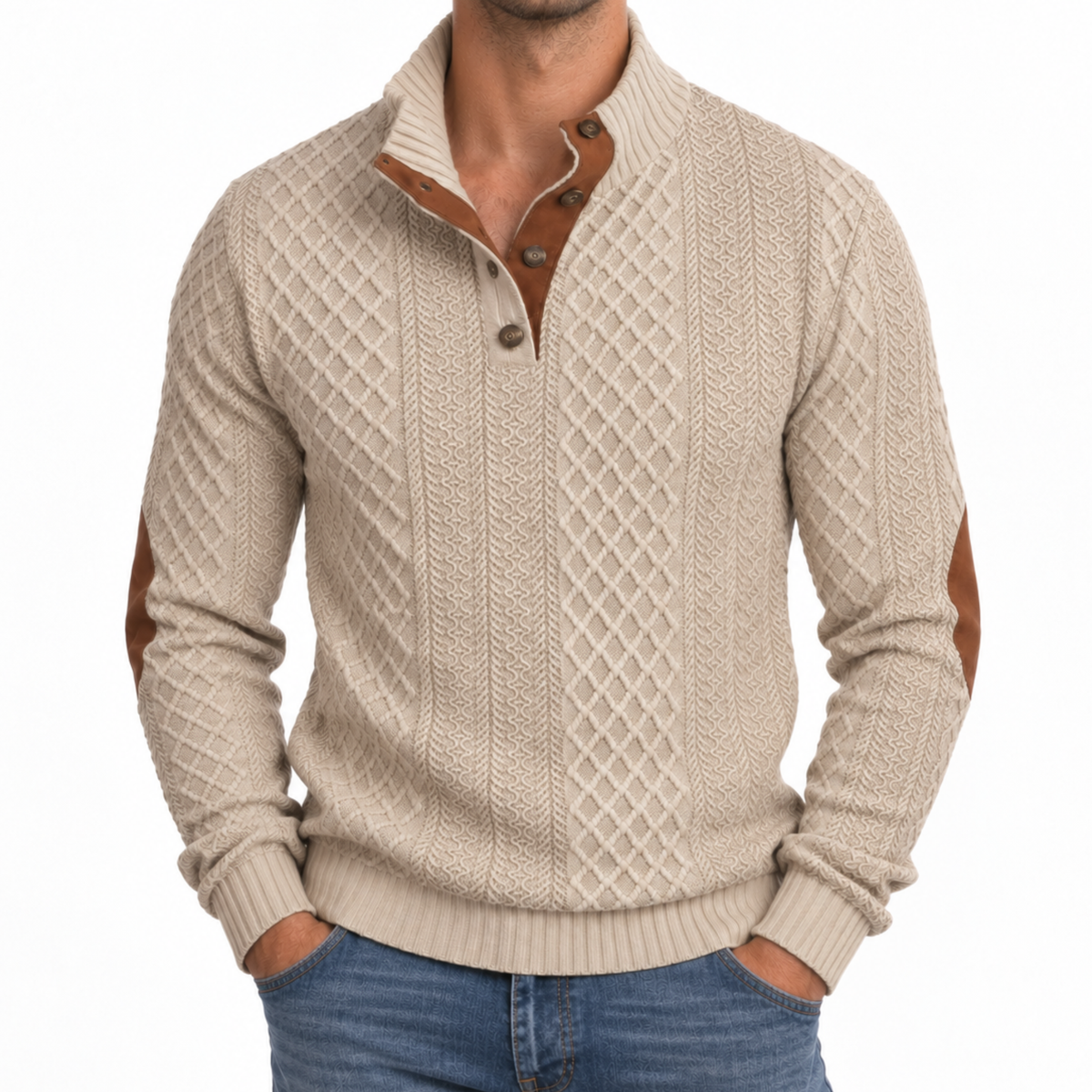 Bleamme Knit Henley Sweater