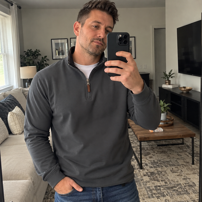Bleamme Fleece Quarter Zip Sweater
