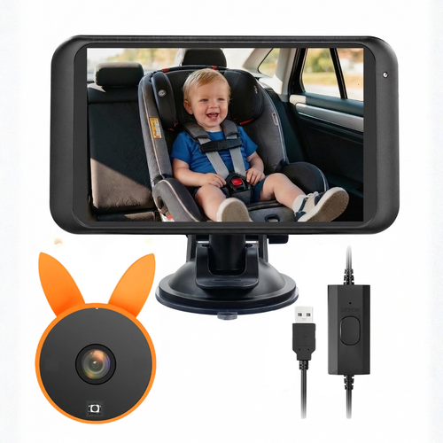 Bleamme USB Car Baby Camera + Monitor 4.5" 1080P Flexible 360 Rotation