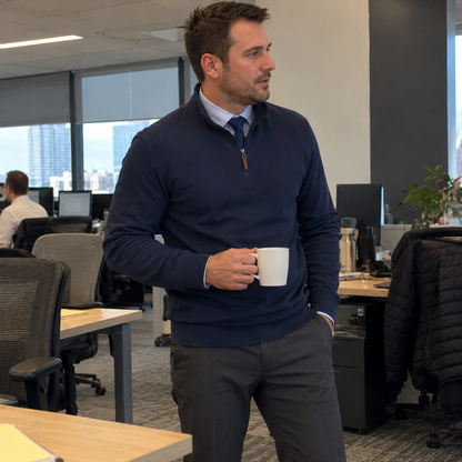 Bleamme Fleece Quarter Zip Sweater