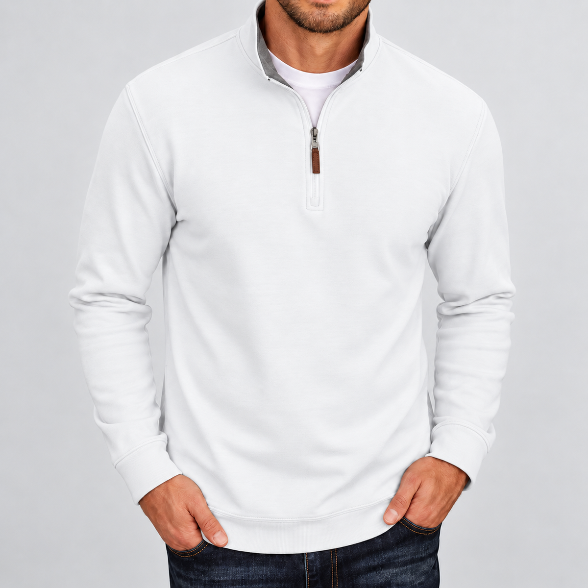 Bleamme Fleece Quarter Zip Sweater