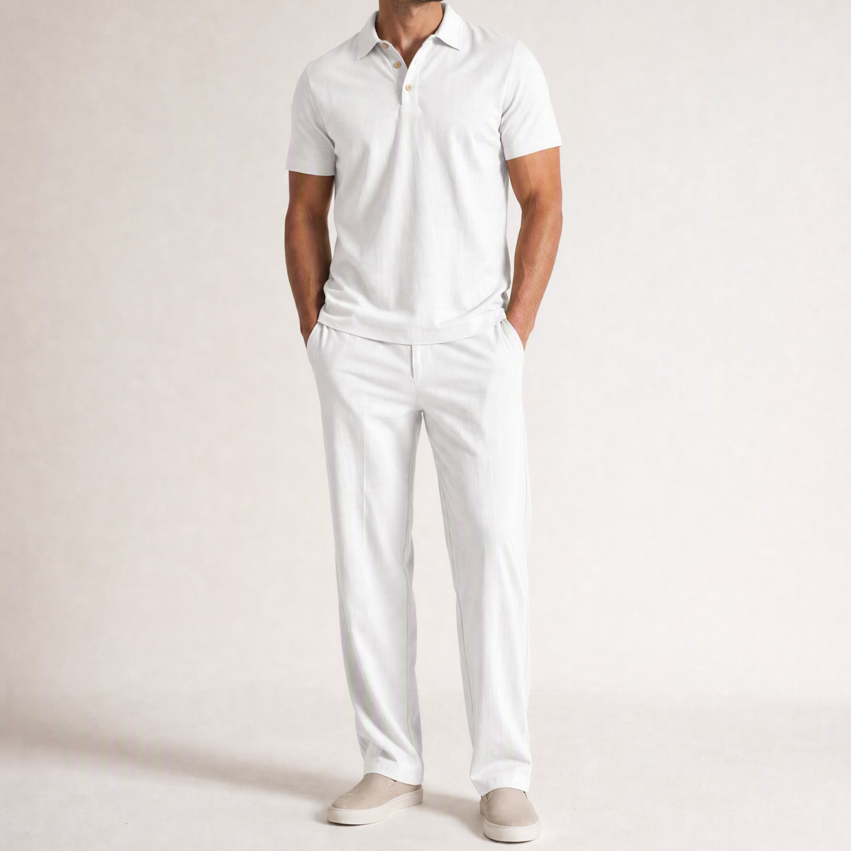 Bleamme Men Linen Two Piece Set