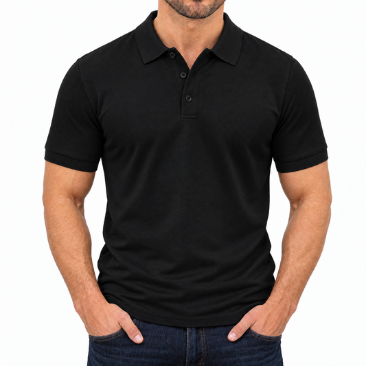 Bleamme Short Sleeve Polo in Black