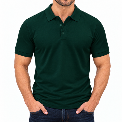 Bleamme Short Sleeve Polo in Dark Green