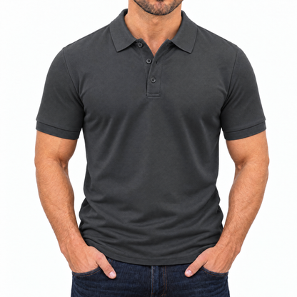 Bleamme Short Sleeve Polo in Dark Gray