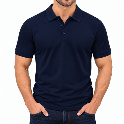 Bleamme Short Sleeve Polo in Navy