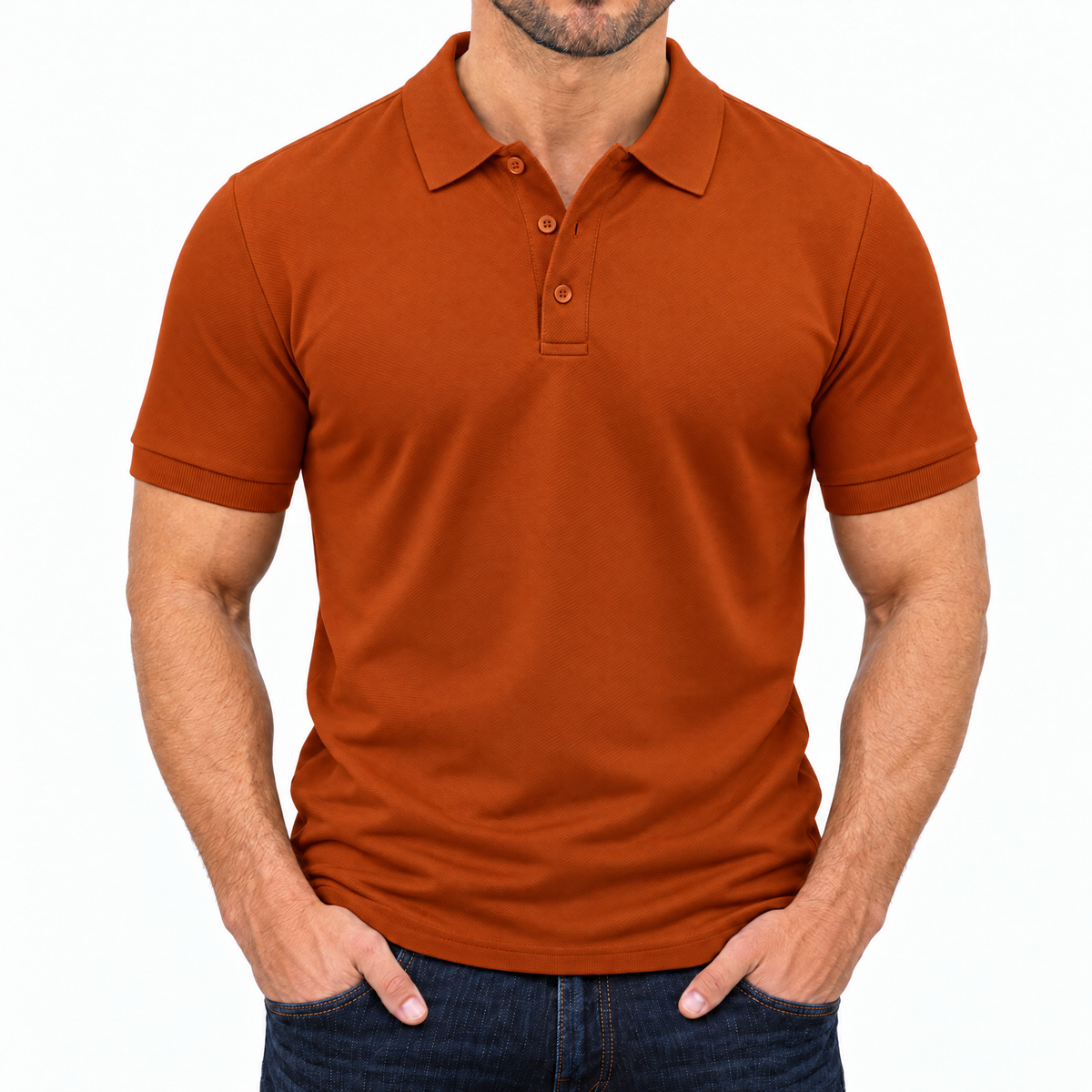 Bleamme Short Sleeve Polo in Orange