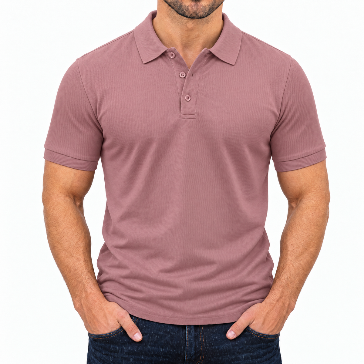 Bleamme Short Sleeve Polo in Pink