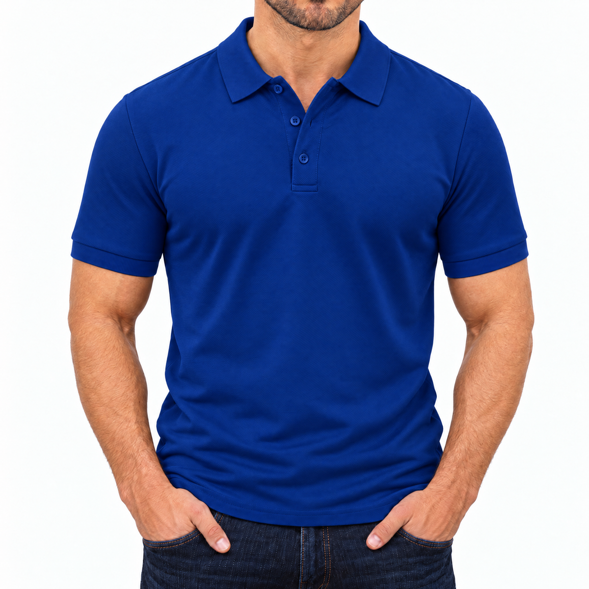 Bleamme Short Sleeve Polo in Royal Blue